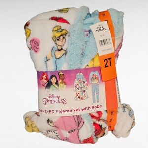 Disney Princess 2-PC Pajama Set with Robe Size 2T